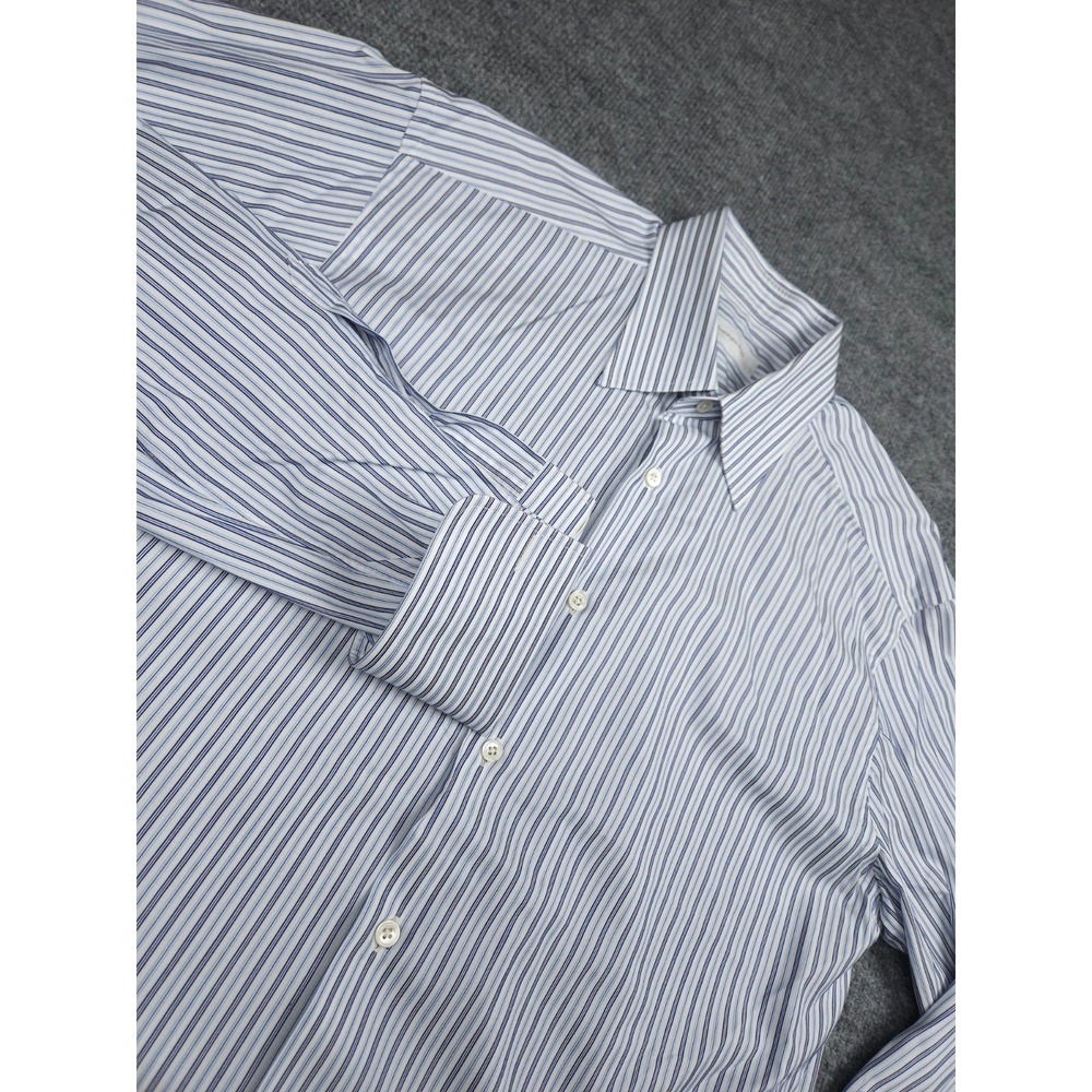 Ermenegildo Zegna Dress Shirt Mens Large 42 16.5 Stripe Comfort Fit FRENCH CUFF